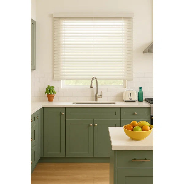 Cordless Faux Wood Blind 34.5"W X 60"L