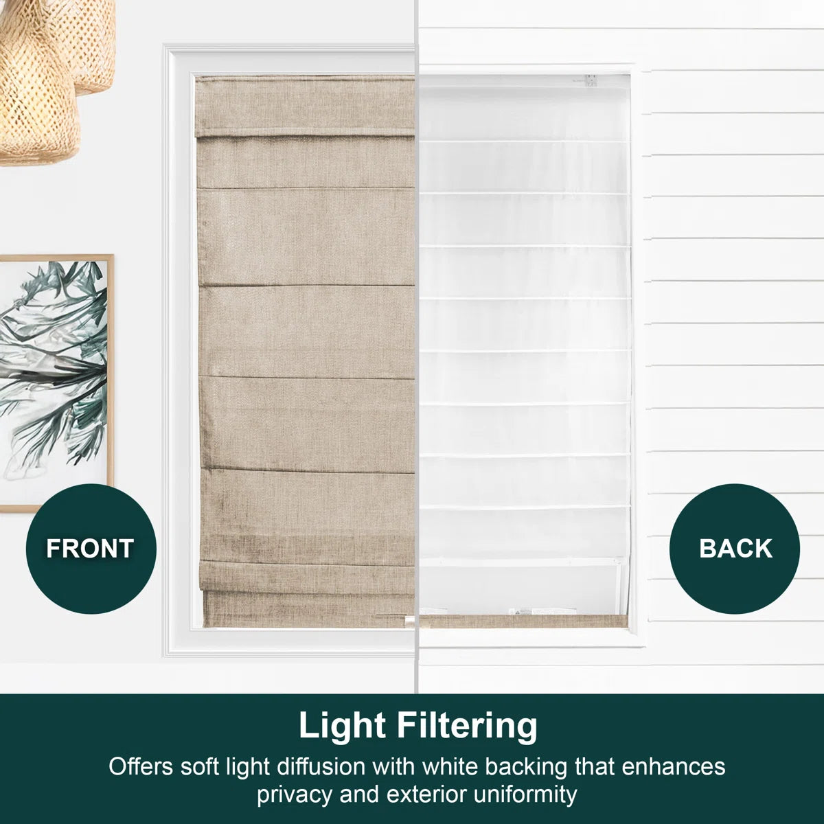 Light Filtering Roman Shade