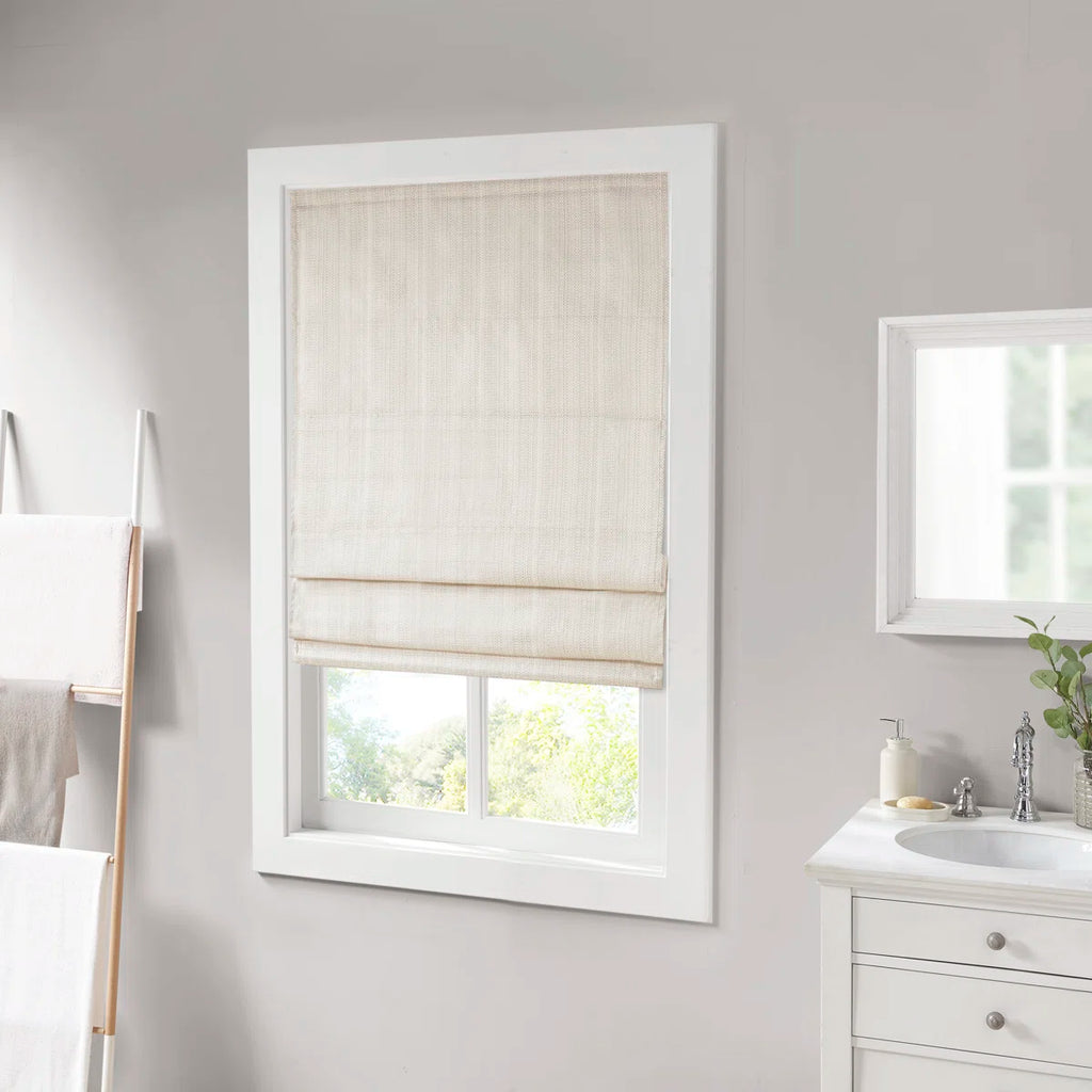 Galen Basketweave Cordless Room Darkening Single Roman Shade