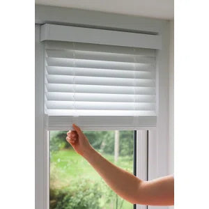 Cordless Faux Wood Blind 34.5"W X 60"L