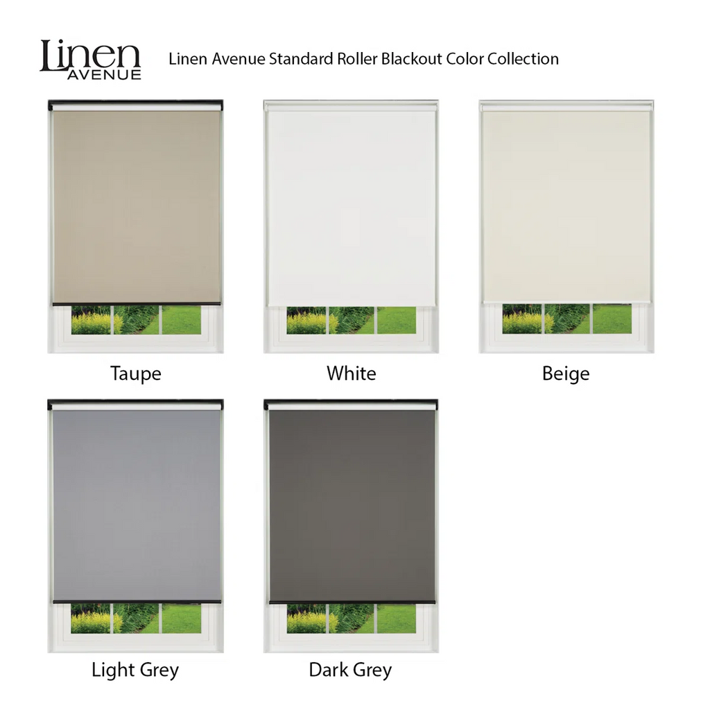 Linen Avenue Cordless Sierra Blackout Roller Shade, (Arrives 1/4" Narrower)