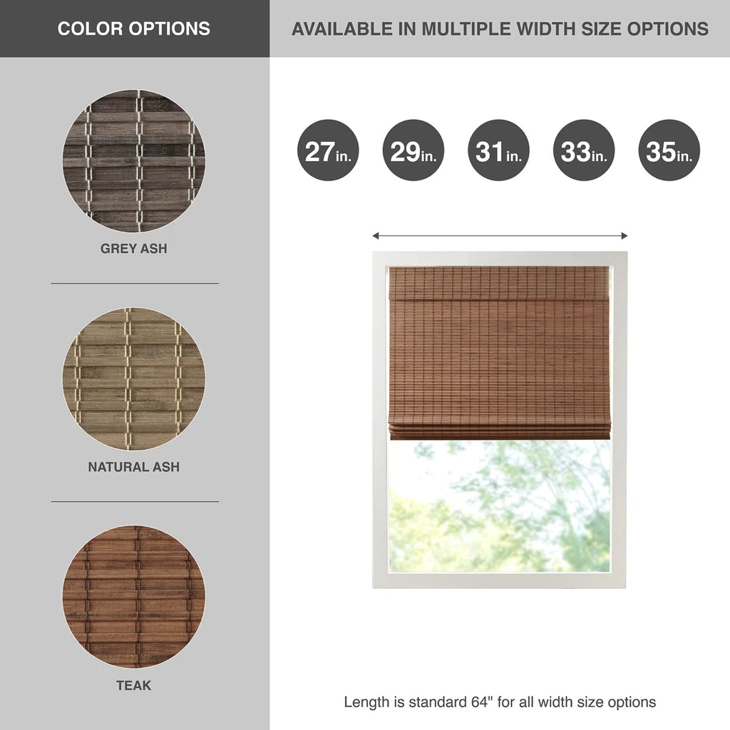 Eastfield Semi - Sheer Bamboo Light Filtering Single Roman Shade 64"L
