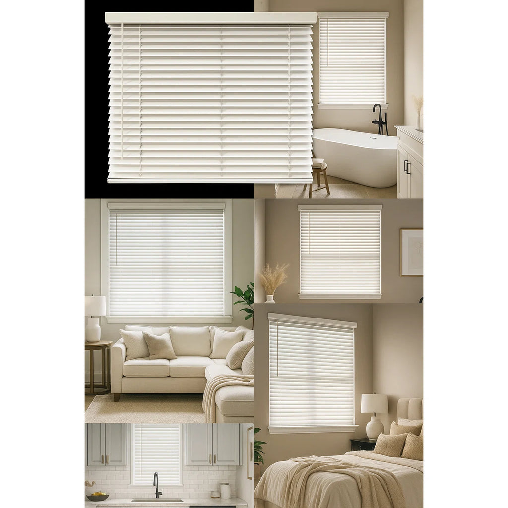 Cordless Faux Wood Blind 34.5"W X 60"L