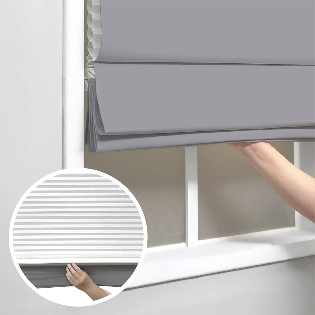 Coursey Cordless Blackout 100% Cotton Roman Shade with Cellular Shade Backing
